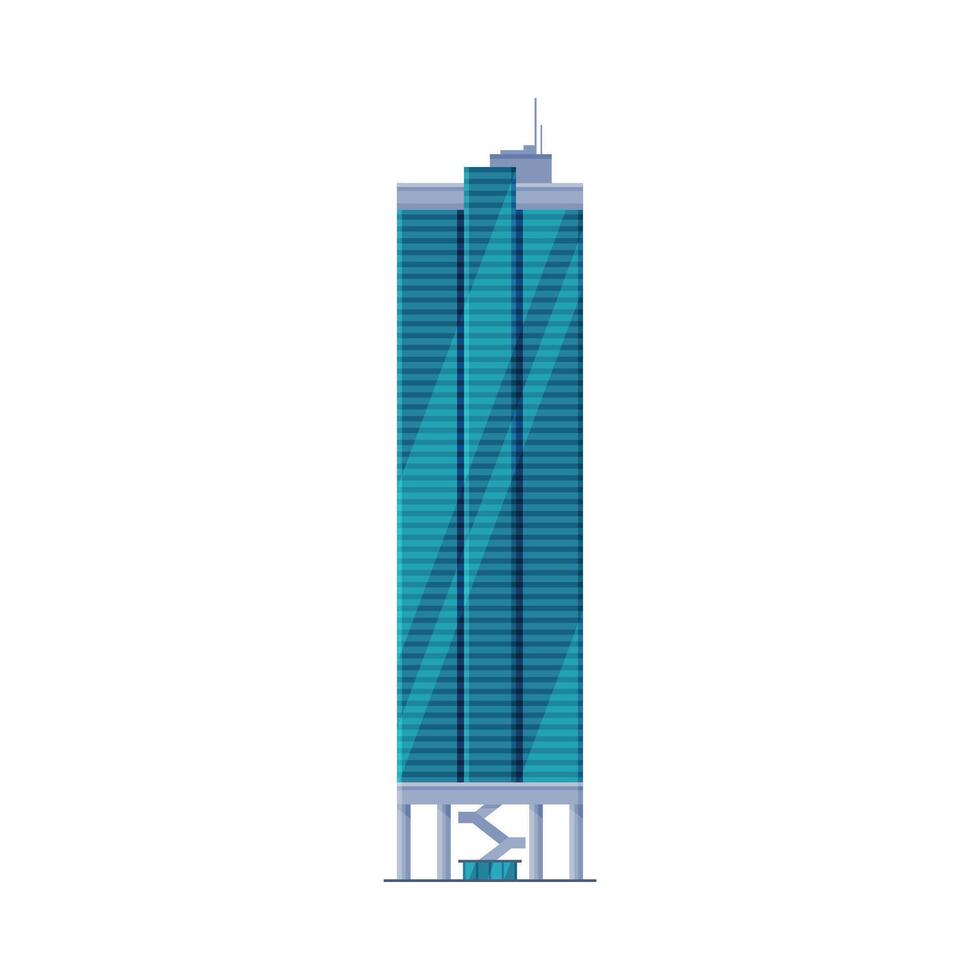 Downtown Skyscraper, Modern City Business Building Facade Illustration vector