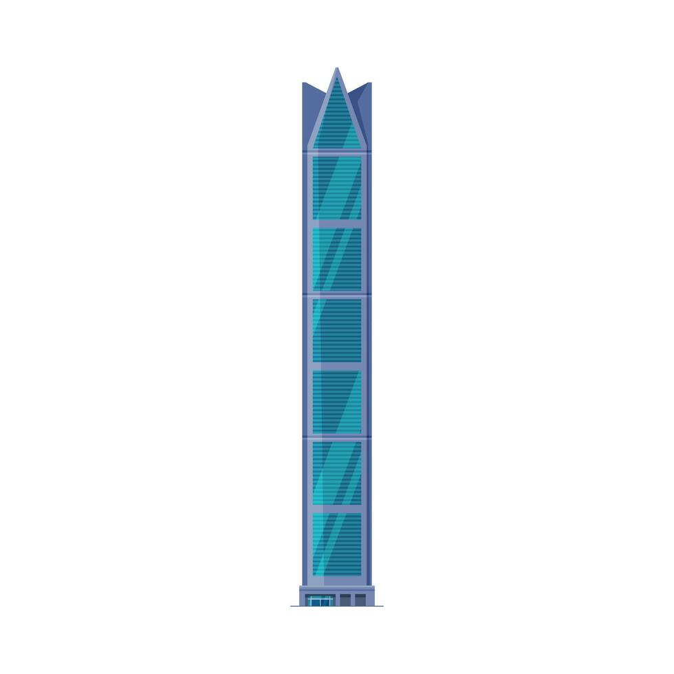 Modern Downtown Skyscraper, City Business or Residential Building Glass Facade Illustration vector
