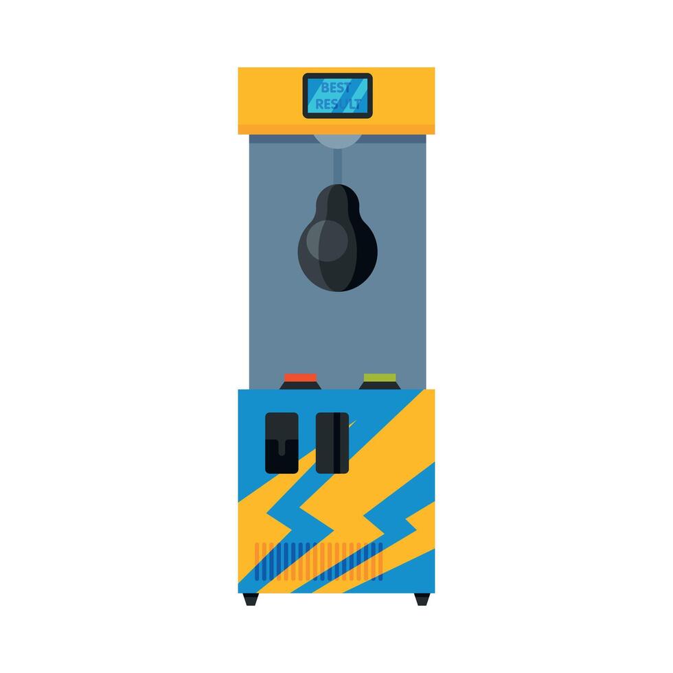 Boxing Game Machine with Punching Bag, Gaming Machinery Illustration vector