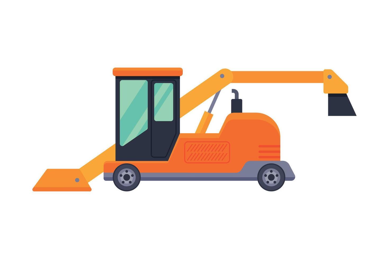 Winter Snow Removal Machine, Professional Cleaning Road Vehicle Illustration vector