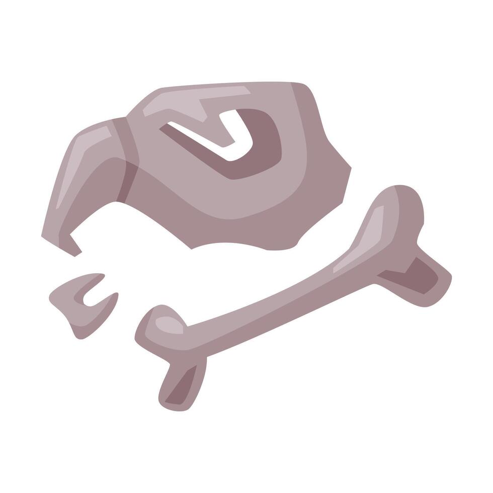 Bird Skull and Bones, Occult Magic Object for Mystic Ritual Cartoon Style Illustration vector