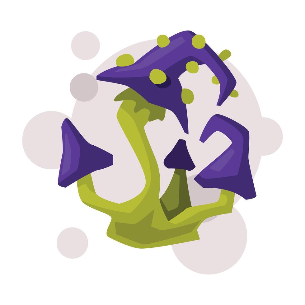 Magical Poisonous Mushroom, Occult Magic Object for Mystic Ritual Cartoon Style Illustration vector