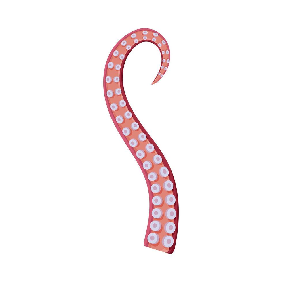 Underwater Marine Creature Body Part, Octopus or Squid Tentacle Illustration vector