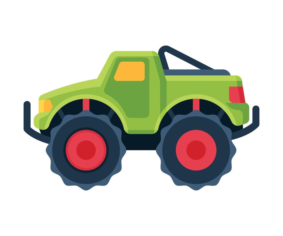 Off Road Car Baby Toy, Cute Colorful Plastic Plaything for Toddler Kids Flat Illustration vector