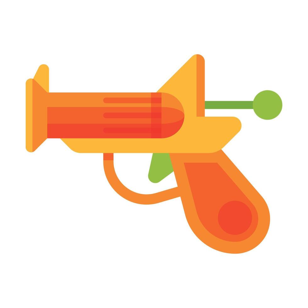 Plastic Gun Baby Toy, Cute Colorful Plaything for Toddler Kids Flat Illustration vector