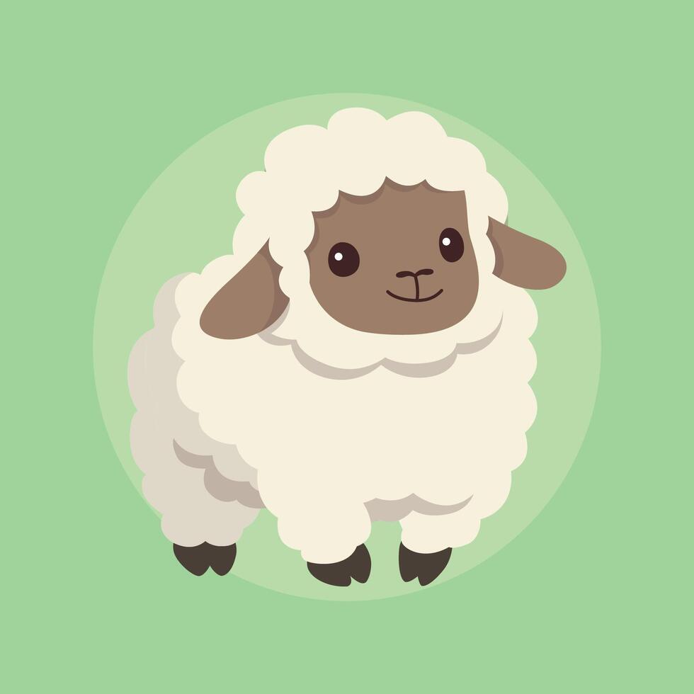 An adorable lamb with fluffy white wool and a sweet expression vector