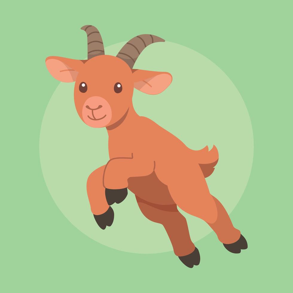 A cheerful young goat leaps playfully vector