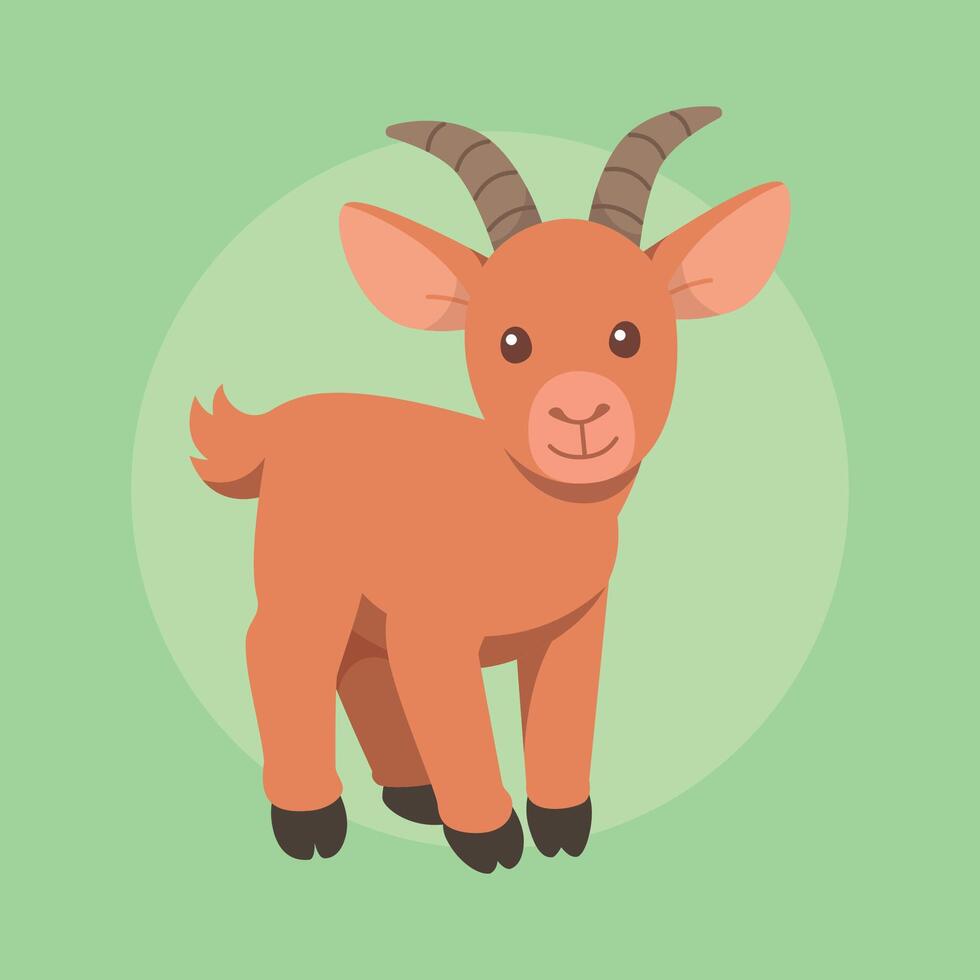 A cute orange kid goat stands proudly vector