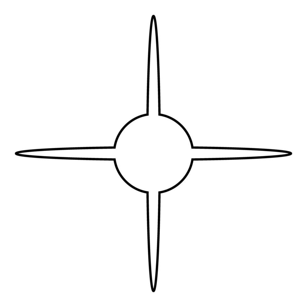 Airplane propeller icon. Outline illustration of airplane propeller icon for web vector