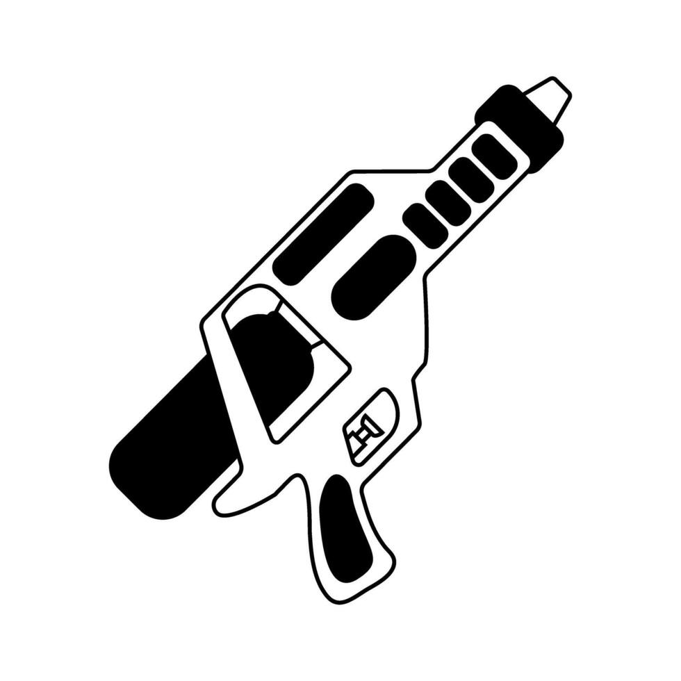 pneumatic gun icon over white background, flat style, illustration vector
