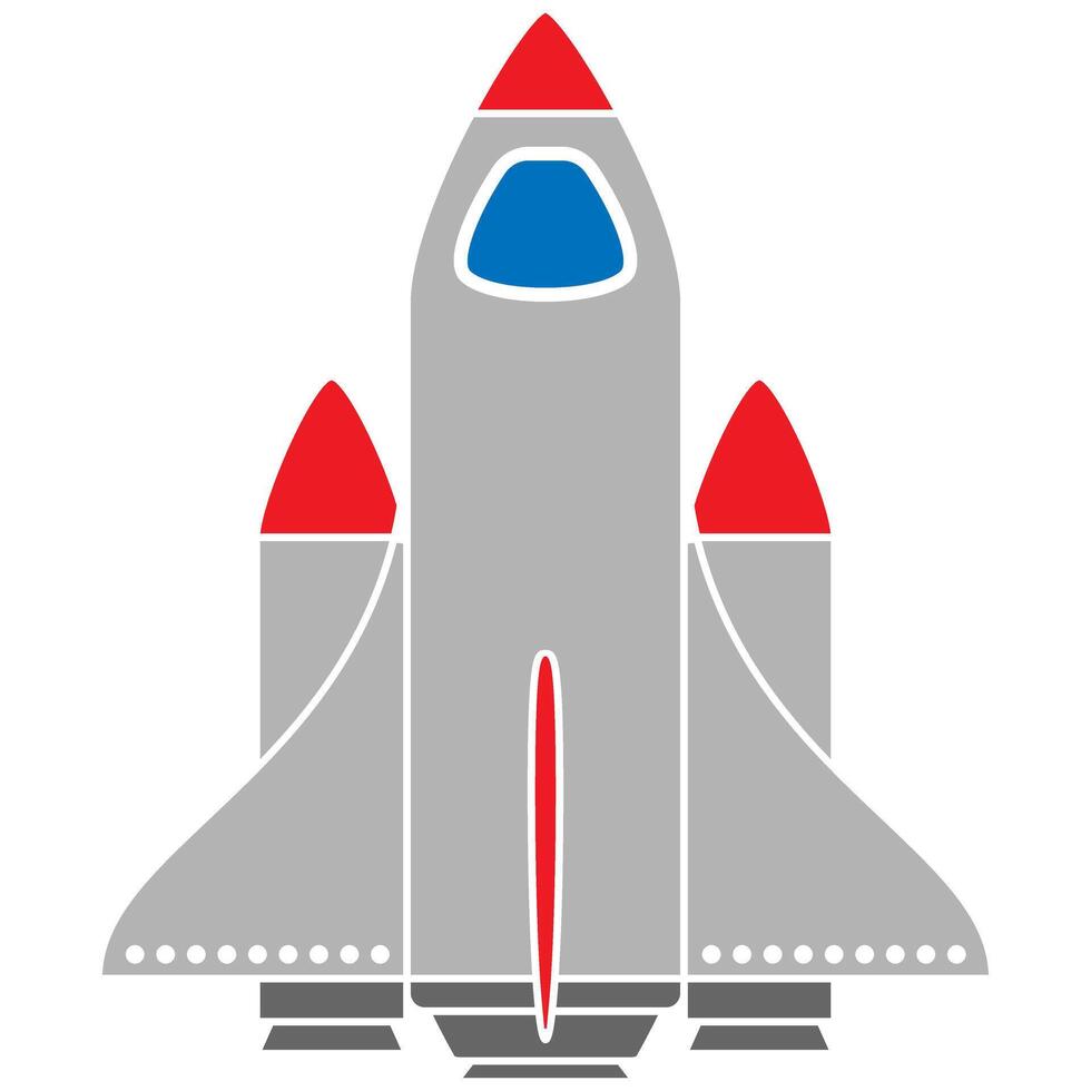 Rocket flat icon. colorful illustration. Isolated on a white background. vector