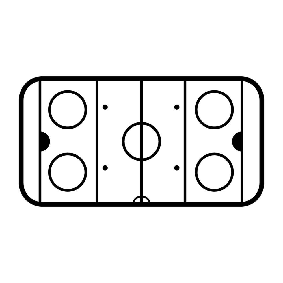 Hockey field icon . Hockey rink illustration logo. vector