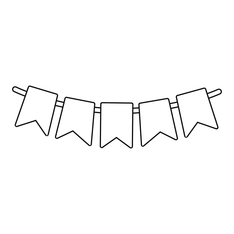 Garland pennant icon. Outline illustration of garland pennant icon for web vector