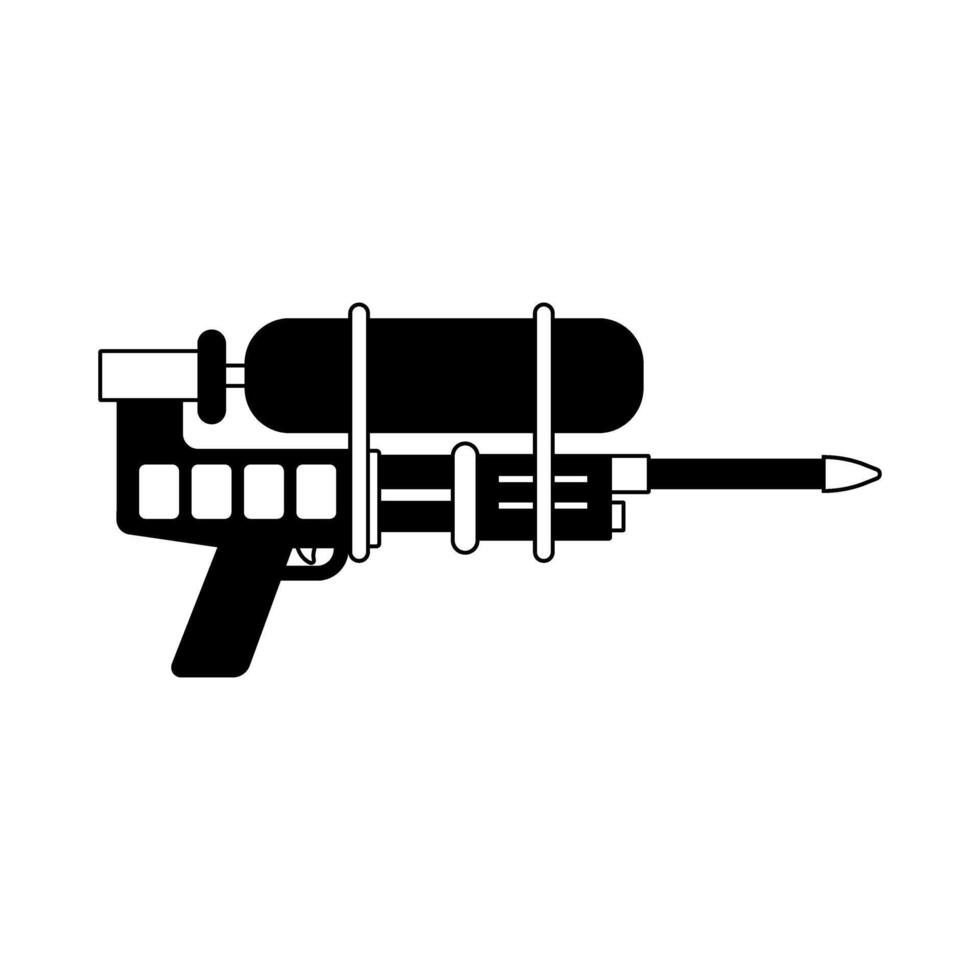 paintball gun icon over white background, flat design, illustration. vector