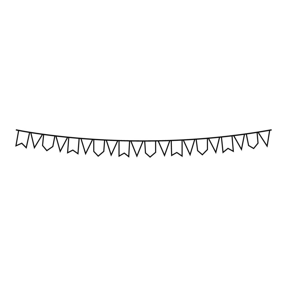 Party pennants icon in outline style isolated on white background. Celebration symbol stock illustration. vector