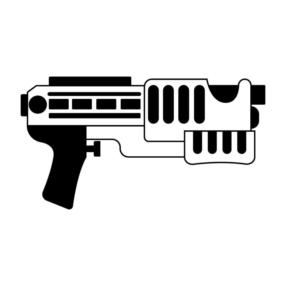 pistol icon image illustration design black and white vector