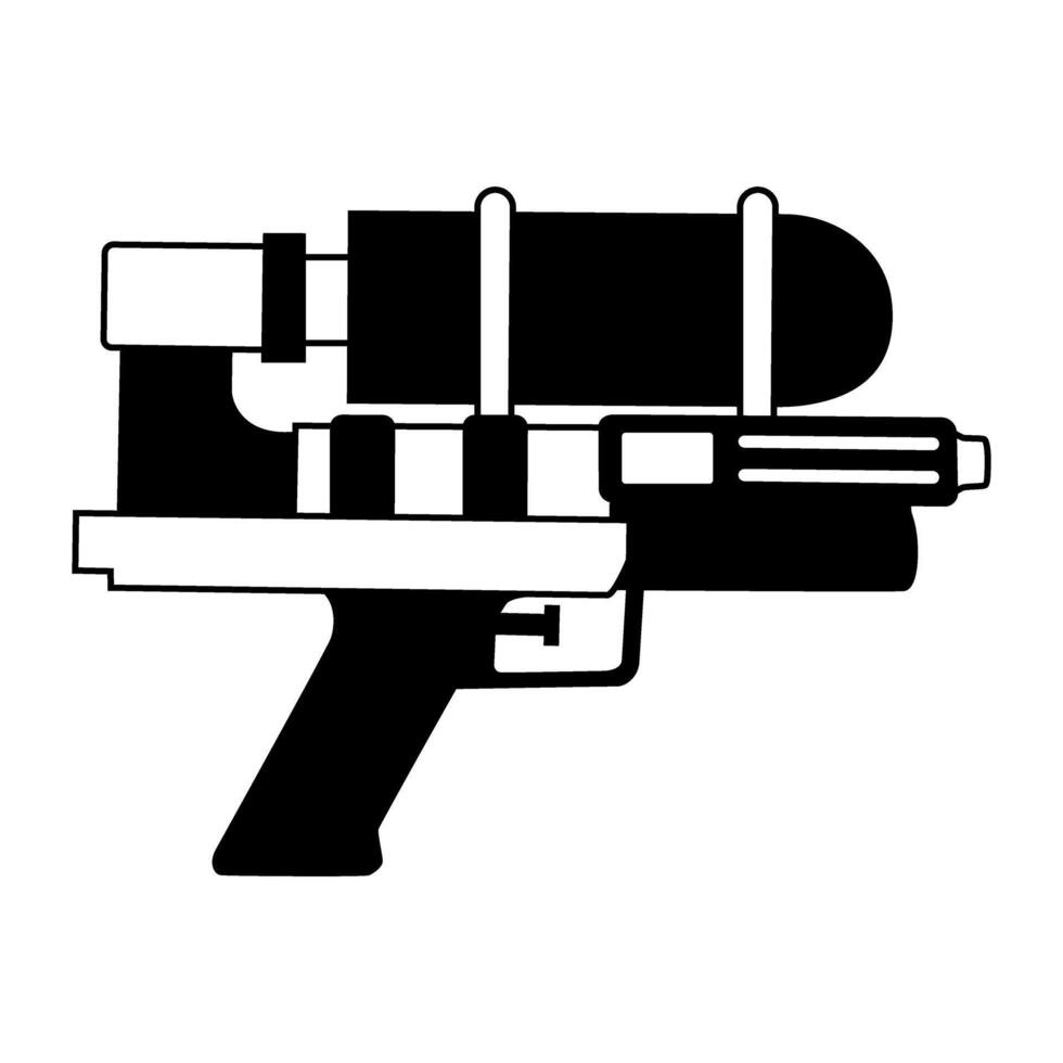 paintball gun icon over white background, flat design, illustration vector