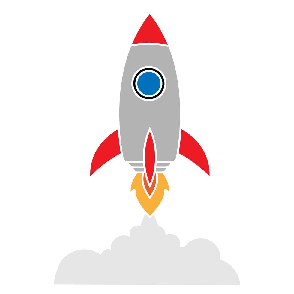 Rocket icon isolated on white background for your web and mobile app design, Rocket logo concept vector