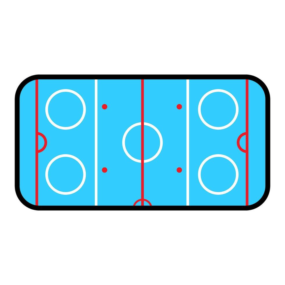Hockey field icon . Hockey rink illustration. Hockey sign. vector