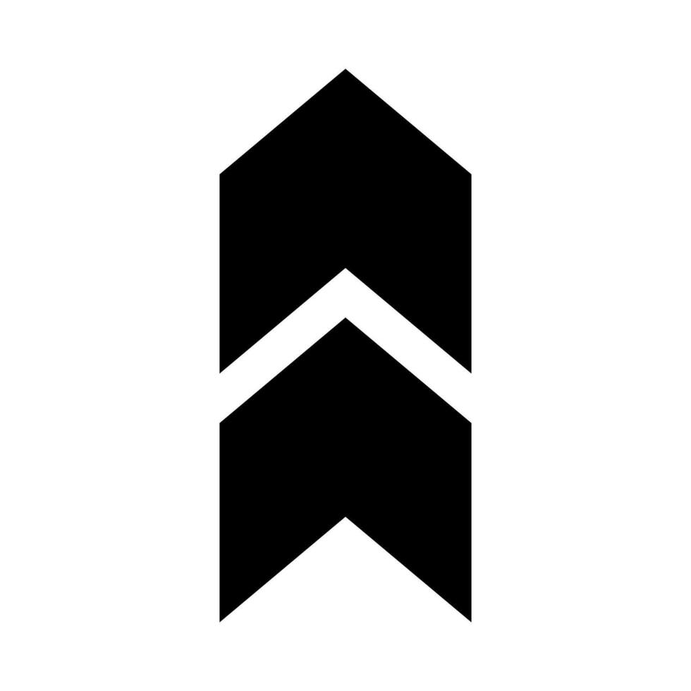 Arrow Up Icon . Flat Black Symbol Illustration on White Background. vector
