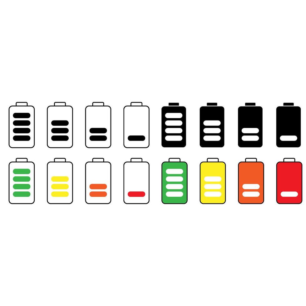 Battery charge icon set. indicator battery illustration sign collection. accumulator symbol. vector