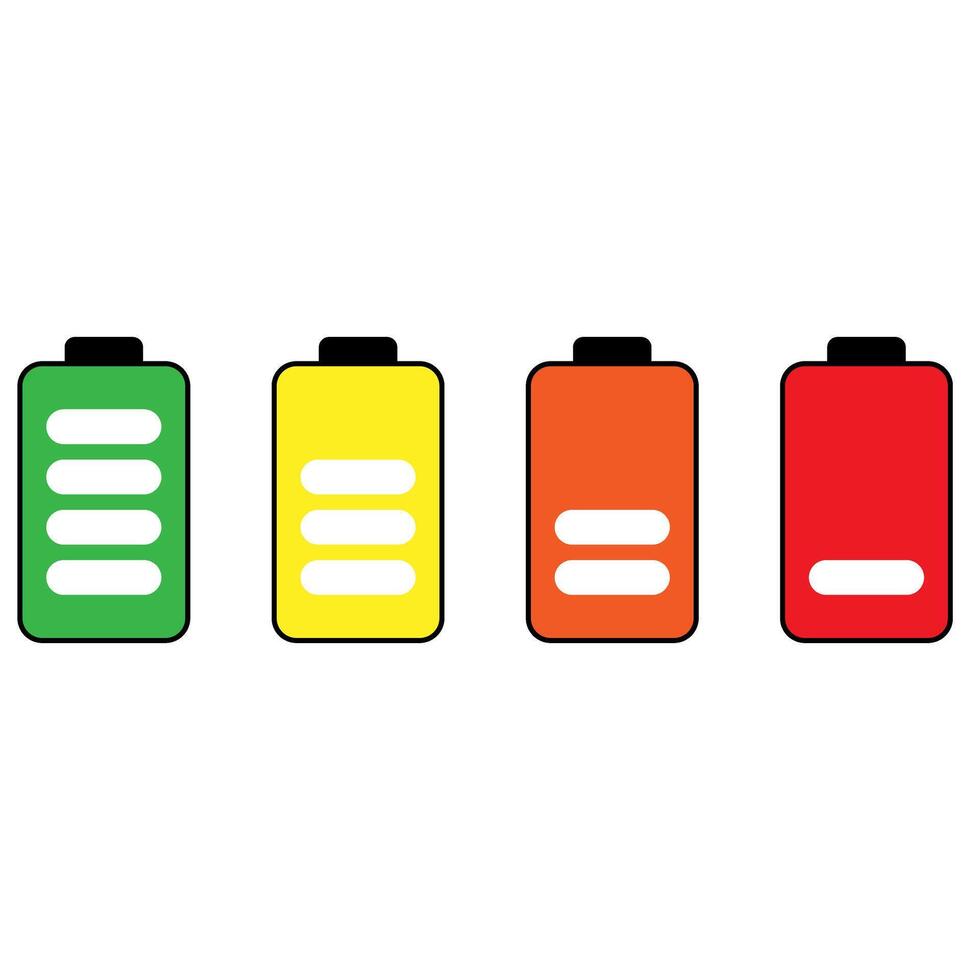 Battery charge icon set. indicator battery illustration collection. accumulator symbol or logo. vector