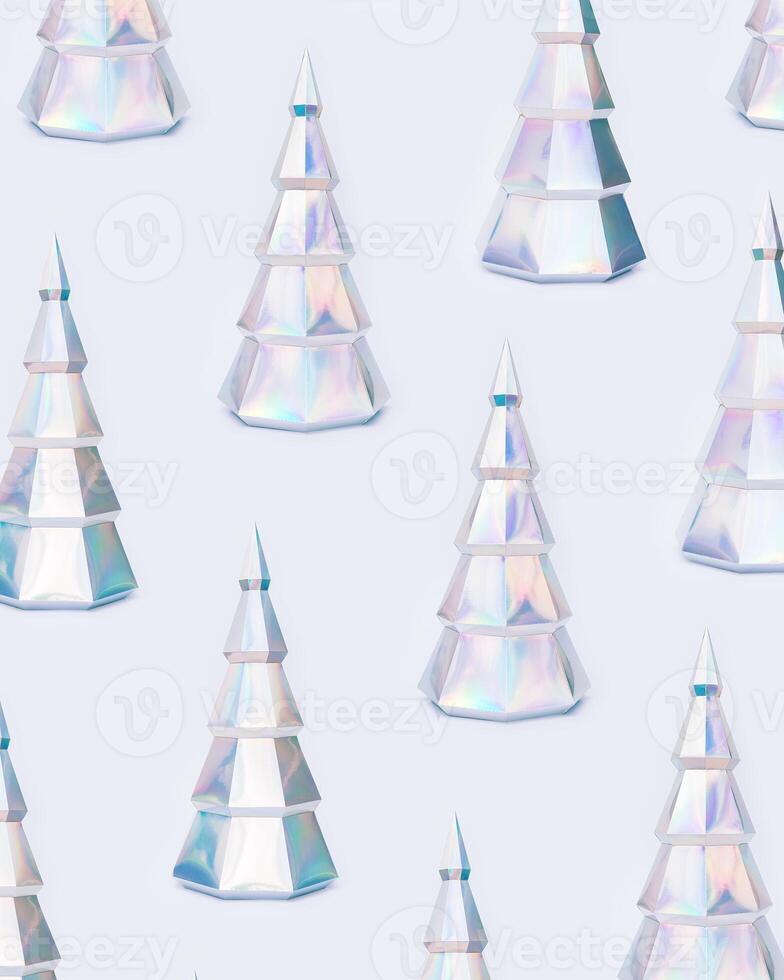Bright volumetric paper Christmas tree on light background, New Year and Christmas holiday pattern. photo