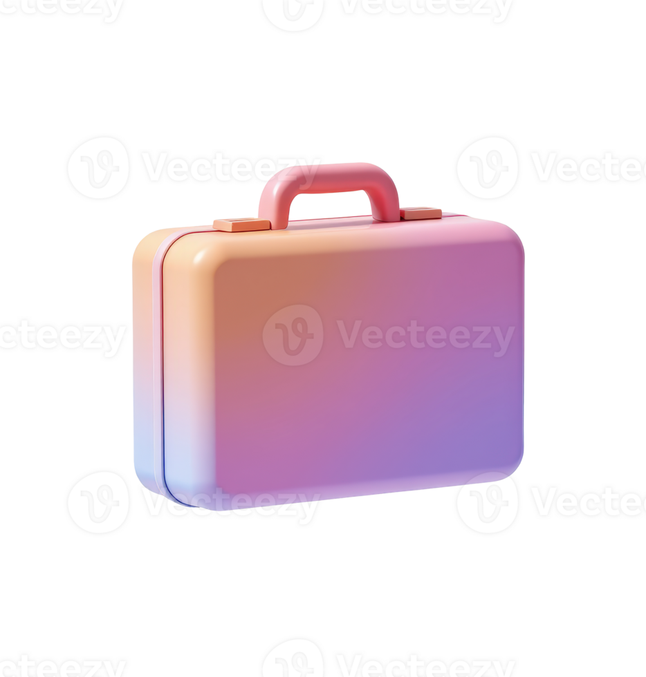 3d cartoon icon of a Pastel Briefcase png