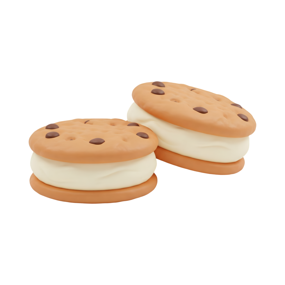 Chocolate Chip Cookie Ice Cream Sandwich png