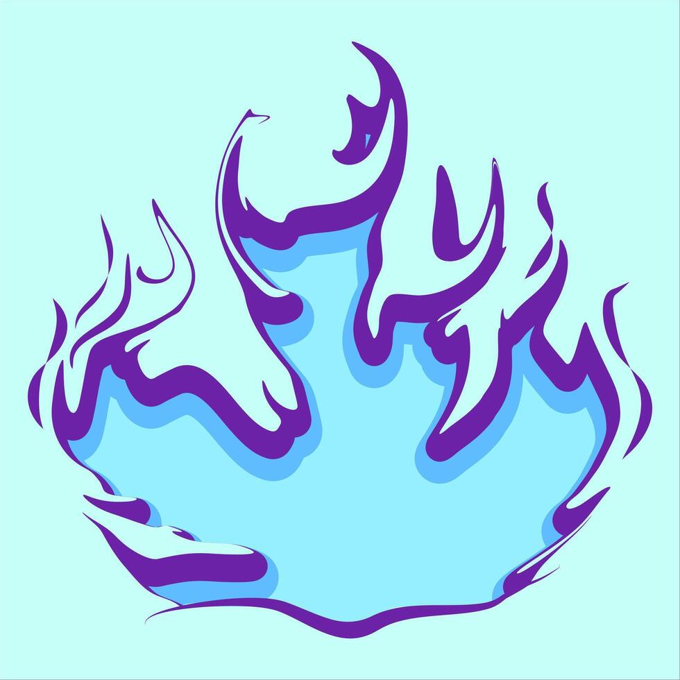Modern illustration of a stylized blue flame with bold purple, Creative illustration of a stylized blue flame vector