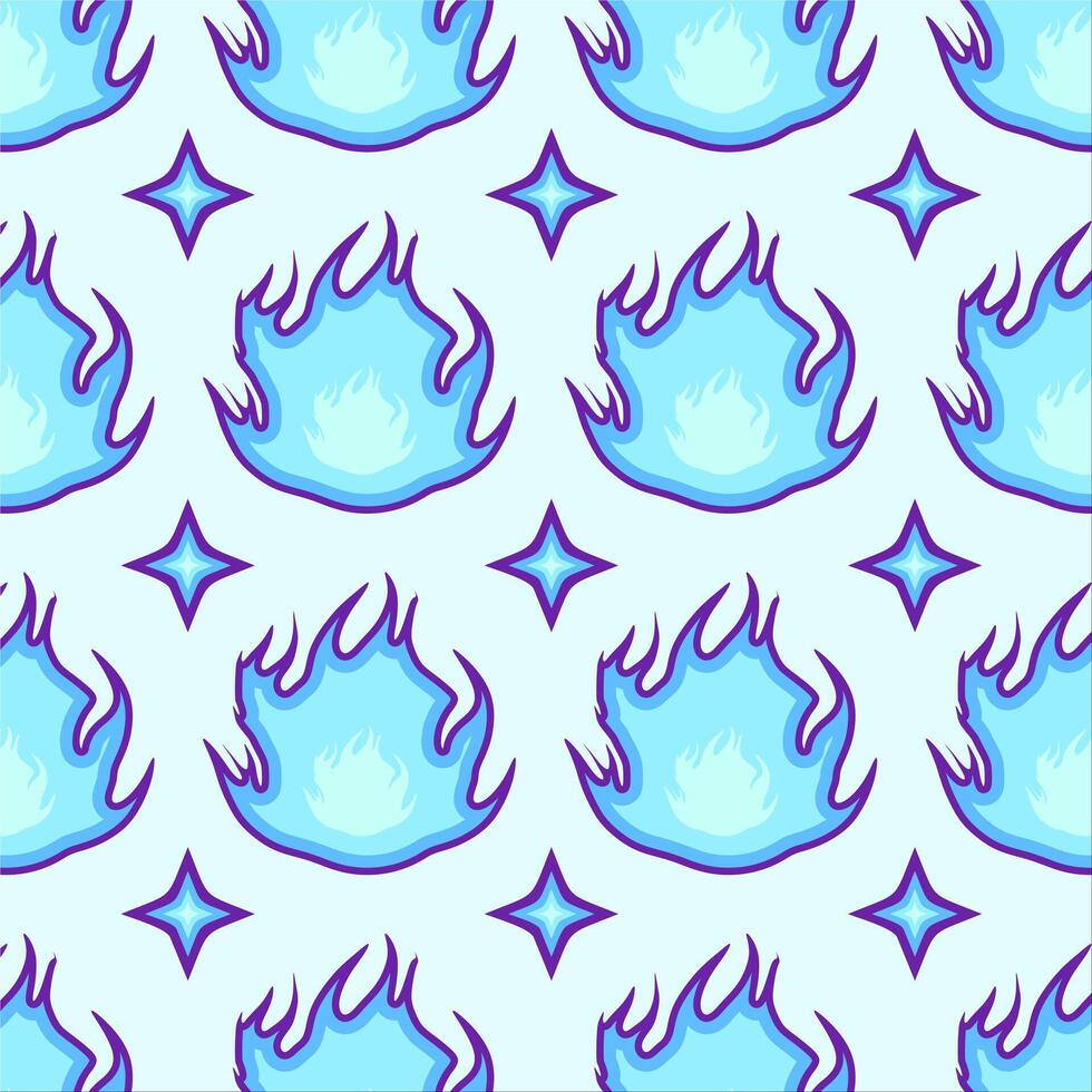 a blue and purple fire pattern vector