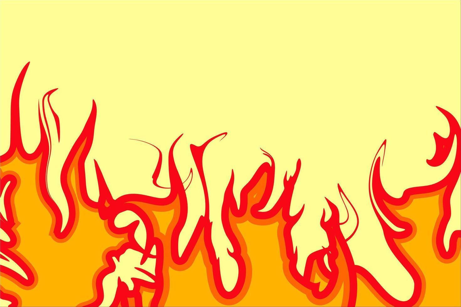 a fire background with flames and a yellow background vector