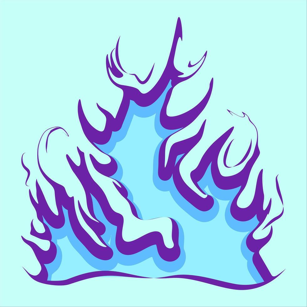 Stylized Blue Flame Illustration on Pastel Background vector