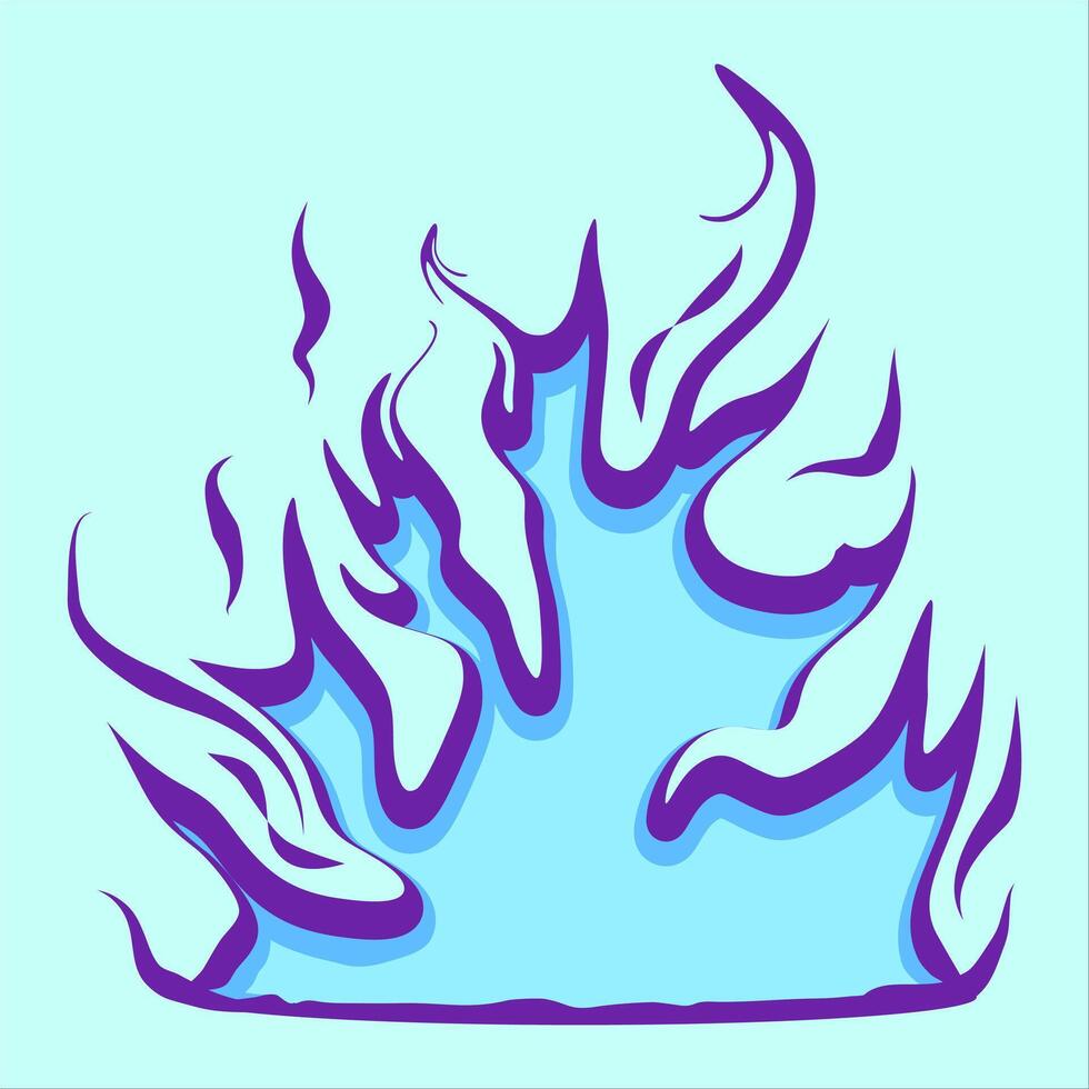 Creative illustration of a stylized blue flame vector