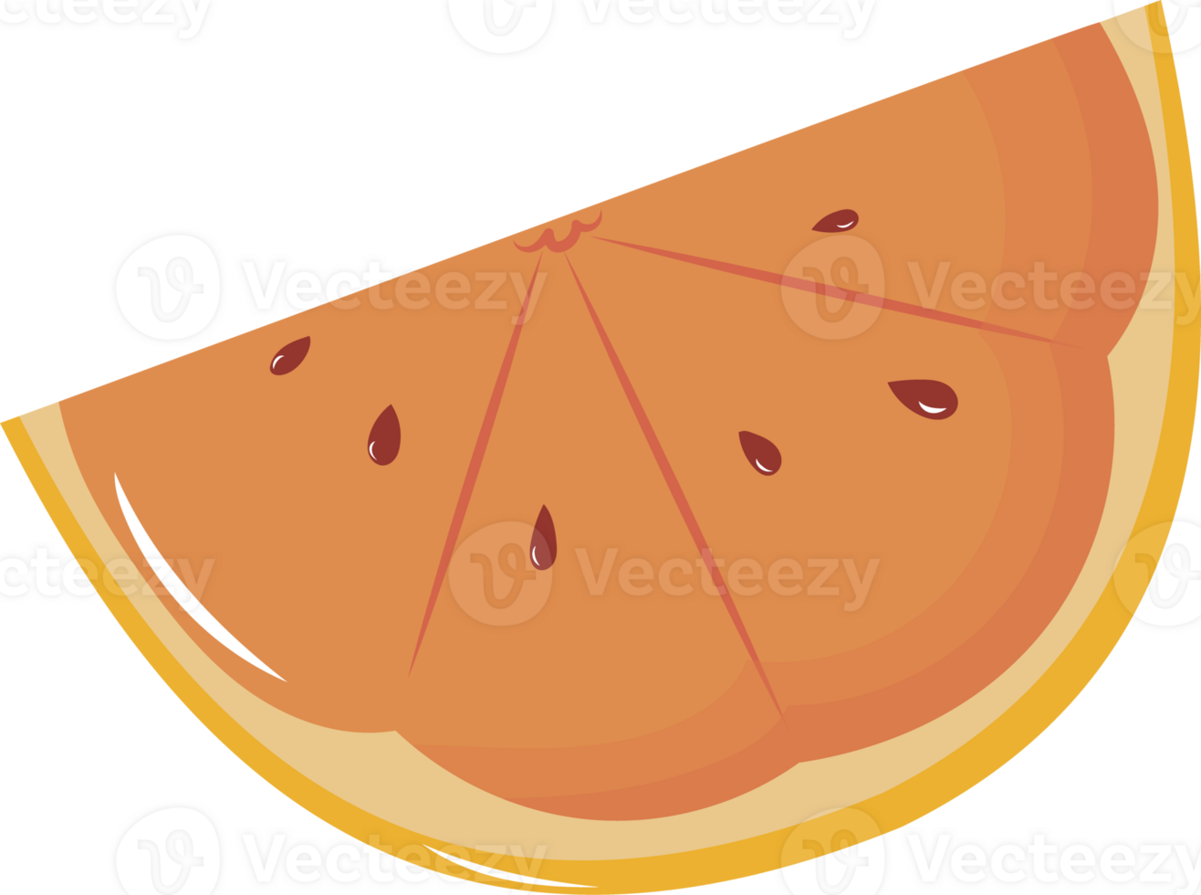 Illustration of a Slice of Fresh Orange png