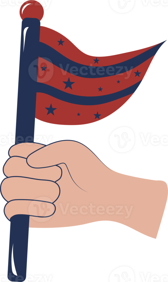Illustration of Hand Holding a Flag png