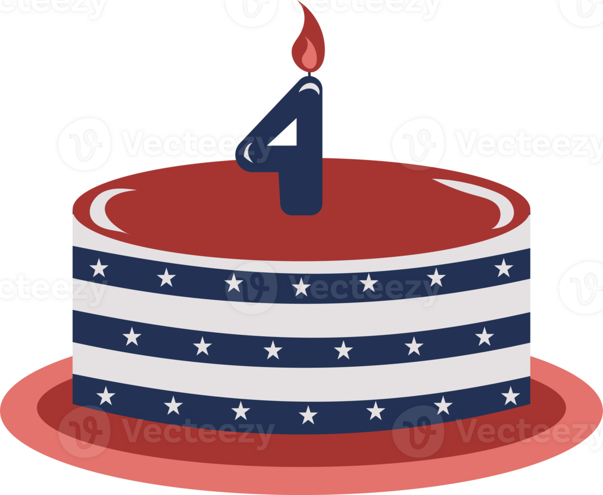 Patriotic Fourth of July Cake Illustration png