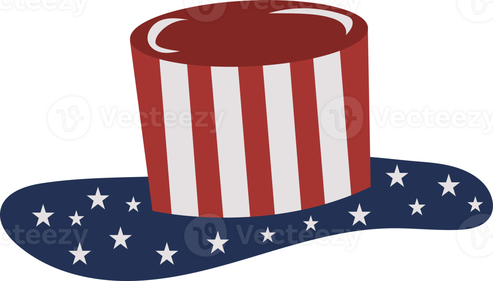 Striped Hat with Stars Illustration png