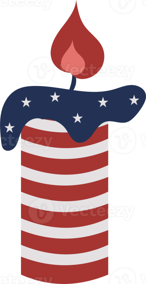 Patriotic Candle with American Flag Design png