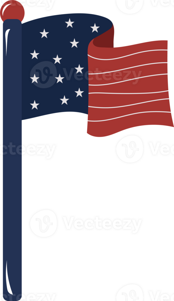 Waving American Flag Illustration Graphic png