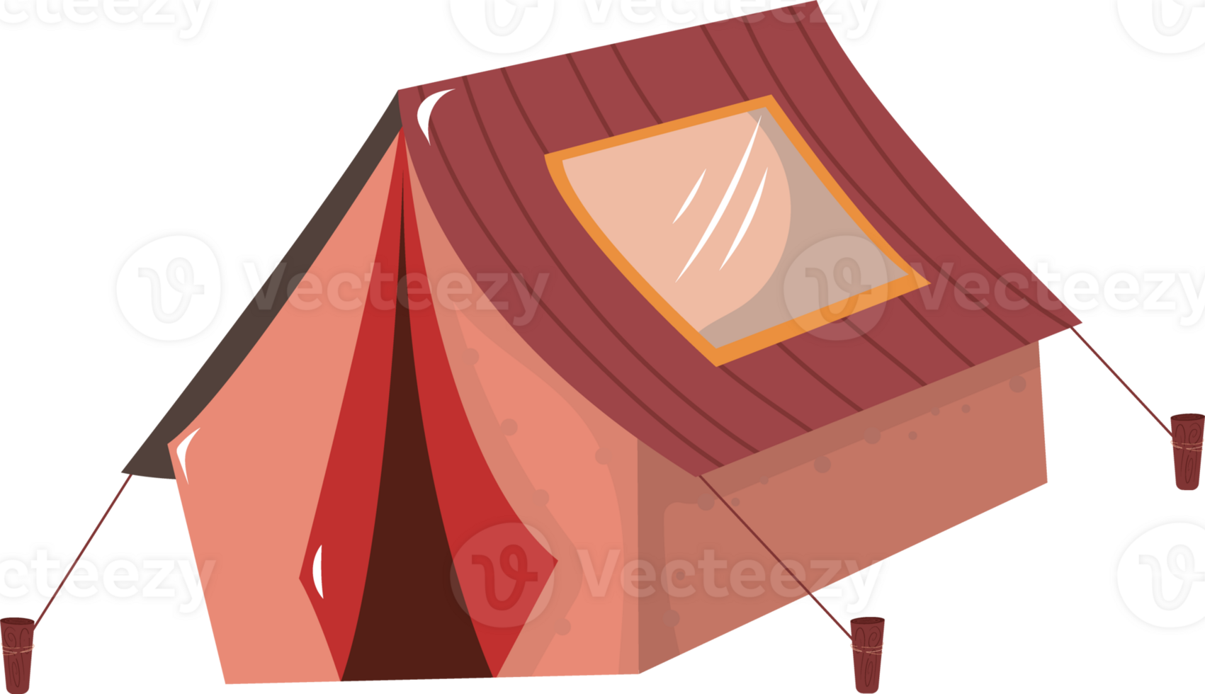 Illustration of a Camping Tent with Window png