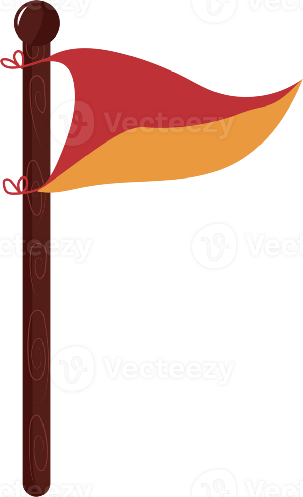 Illustration of Red and Yellow Scout Flag on Pole png