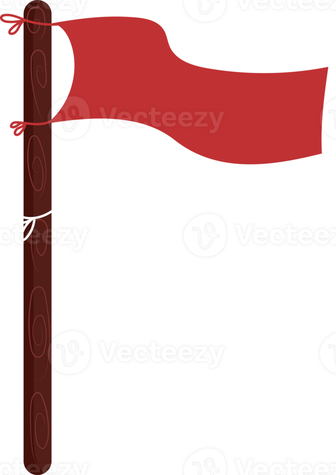 Illustration of Indonesian Flag on Pole png