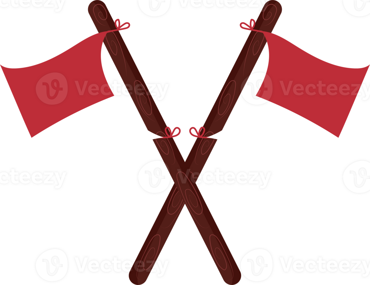 Illustration of Two Indonesian Flags Crossed png