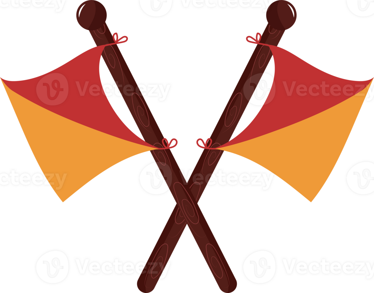 Illustration of Two Scout Flags Crossed png