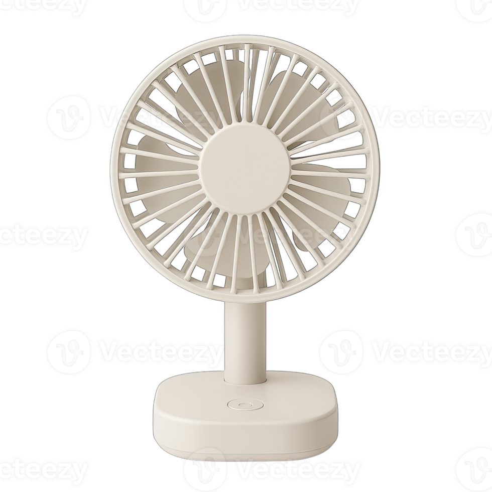 Cream Mini Desk Fan Isolated on Transparent Background, png