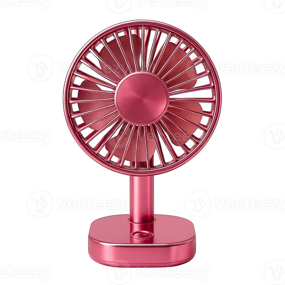 Pink Mini Desk Fan Isolated on Transparent Background, png
