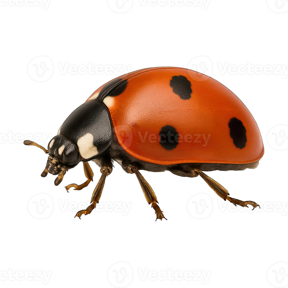 Ladybug side view isolated on transparent background, png