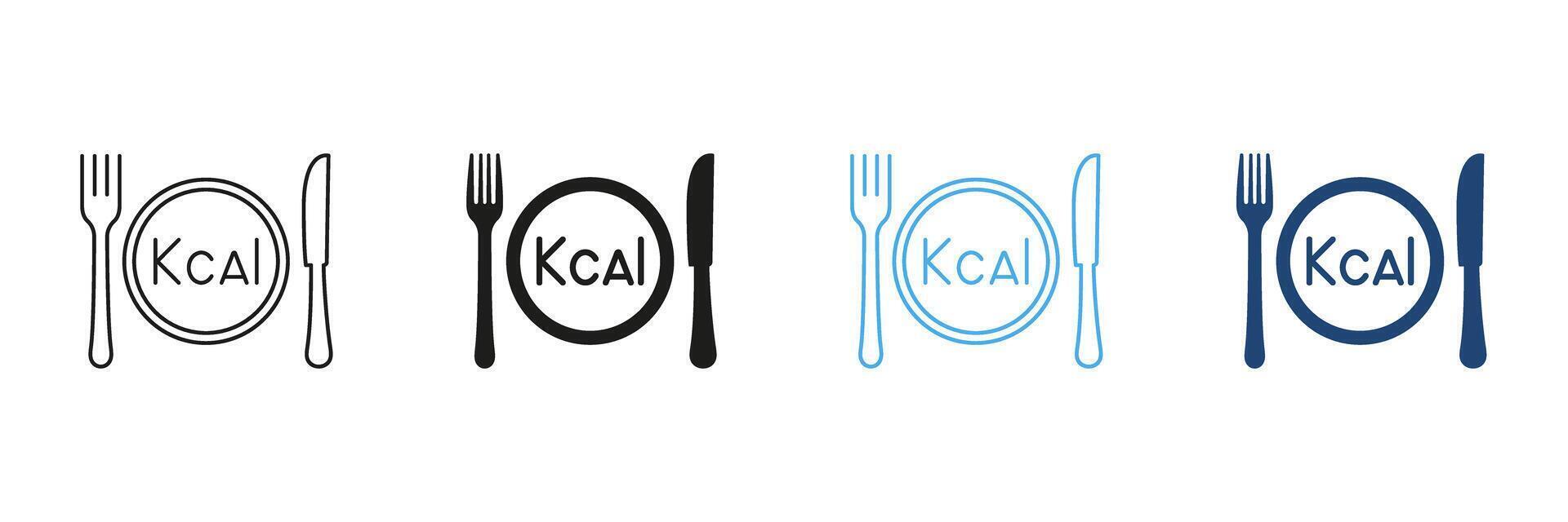 Plate With And Cutlery, Calorie Count Concept. Diet And Nutritional Awareness. Healthy Food Choices. Editable Stroke. Isolated Illustration vector