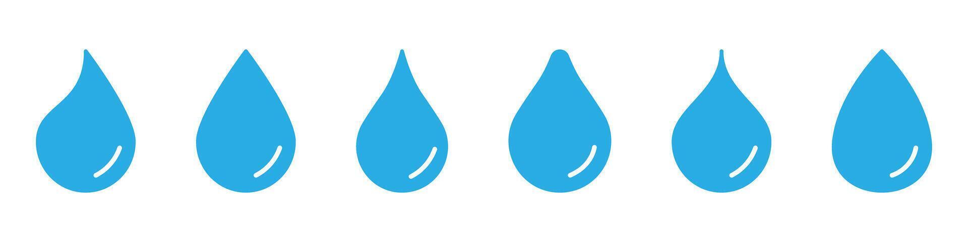 Water Droplets Solid Icon Set. Hydration, Purity, And Freshness Silhouette Symbol Collection. Environmental And Water Conservation Theme. Isolated Illustration vector